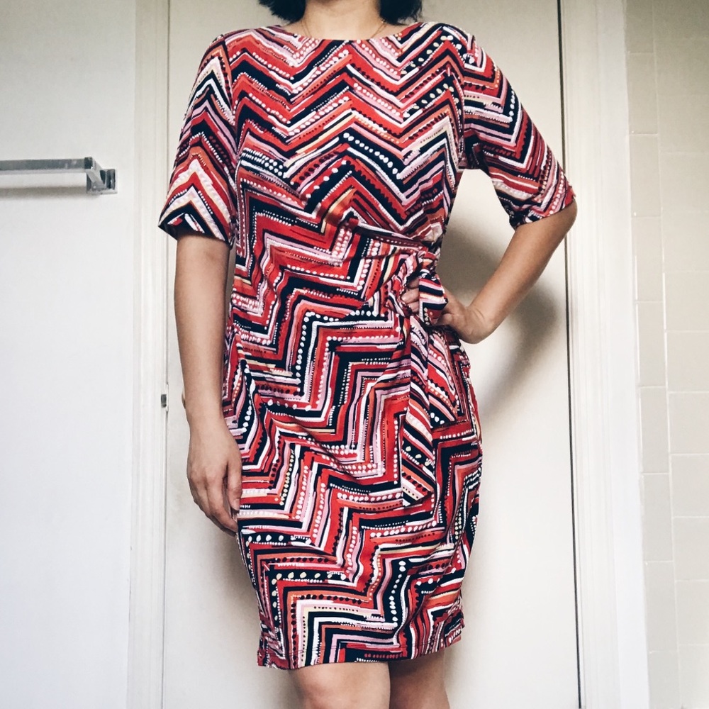 Striped wrap dress